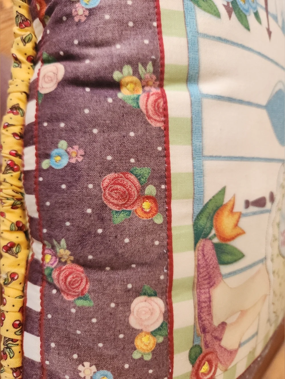 Vintage 90s Handmade Throw Pillow‎ Cottagecore Garden Whimsical Butterfly 15x15